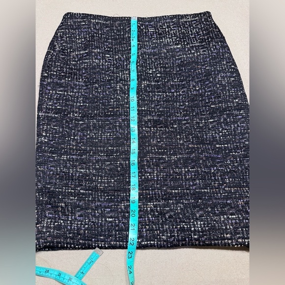 Ann Taylor Black and Purple Pencil Skirt Knee-Length Work - Picture 7 of 9